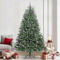 Kunstmatige Inklapbare Kerstboom Groen 240 cm PVC en Metaal