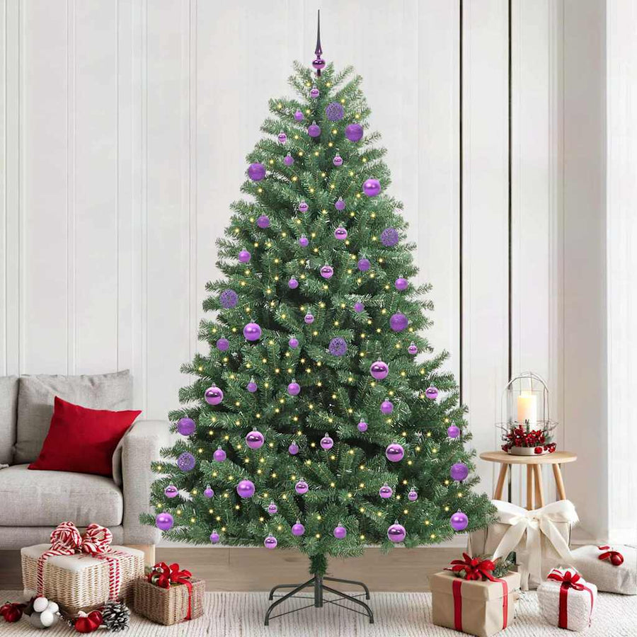 Kunstmatige Inklapbare Kerstboom Groen 240 cm PVC en Metaal