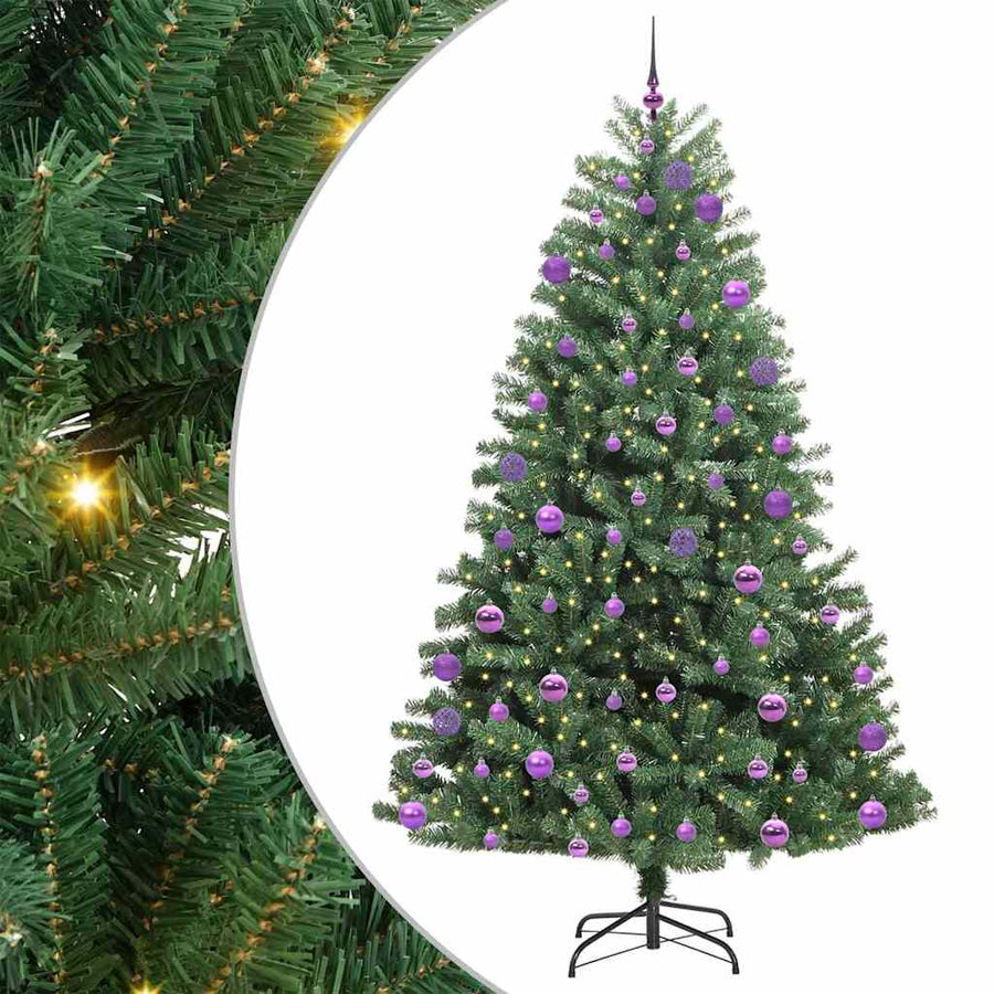 Kunstmatige Inklapbare Kerstboom Groen 240 cm PVC en Metaal