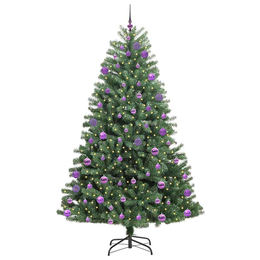 Kunstmatige Inklapbare Kerstboom Groen 240 cm PVC en Metaal