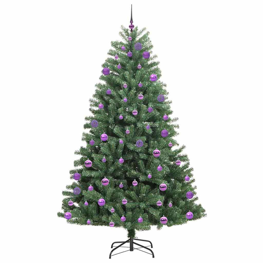 Kunstmatige Inklapbare Kerstboom Groen 240 cm PVC en Metaal