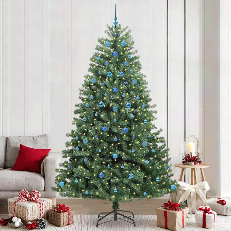 Kunstmatige Inklapbare Kerstboom Groen 240 cm PVC en Metaal