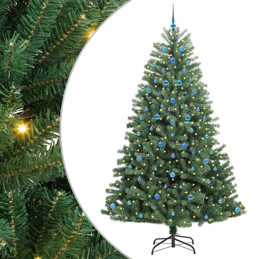 Kunstmatige Inklapbare Kerstboom Groen 240 cm PVC en Metaal