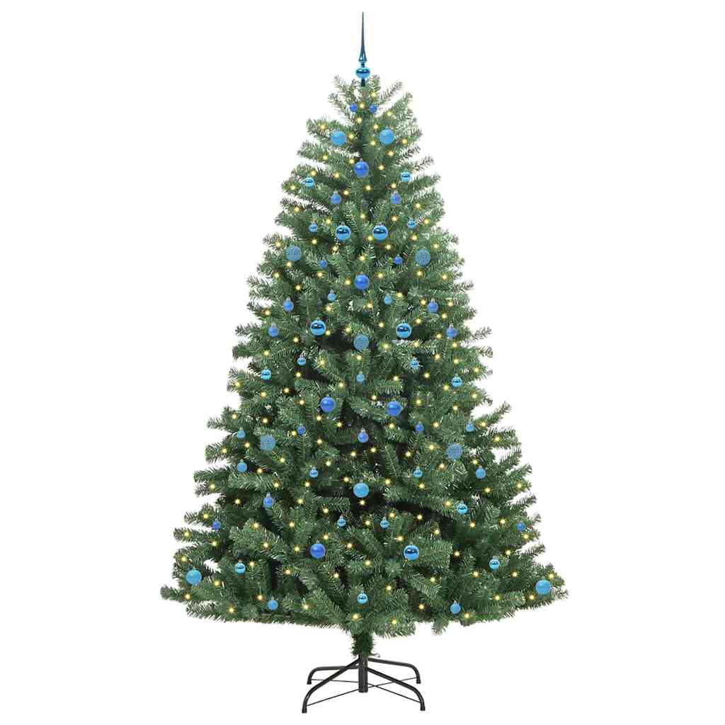 Kunstmatige Inklapbare Kerstboom Groen 240 cm PVC en Metaal