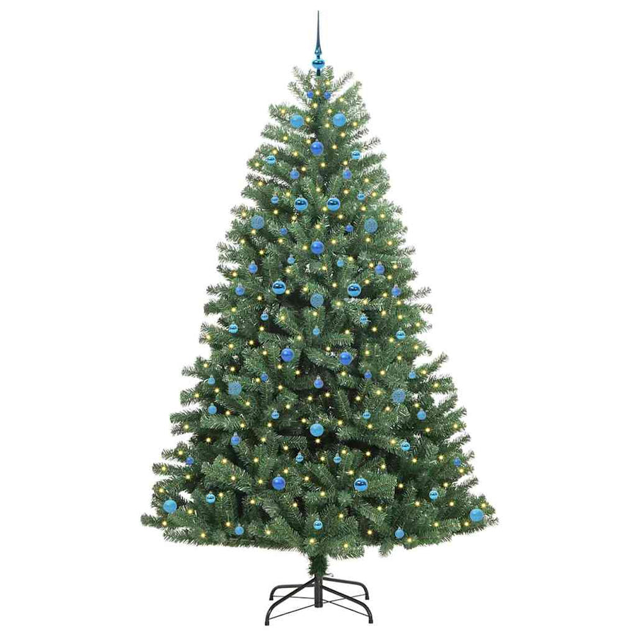 Kunstmatige Inklapbare Kerstboom Groen 240 cm PVC en Metaal