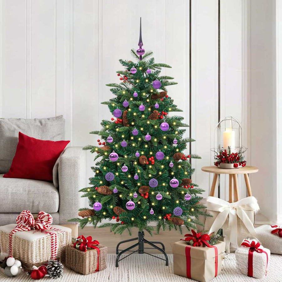 Kunstkerstboom Groen 150 cm PVC en Metaal en Plastic