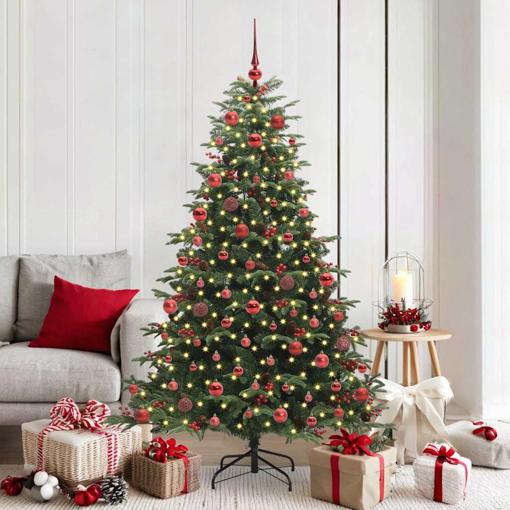 Kunstkerstboom Groen 180 cm PVC en Metaal en Plastic
