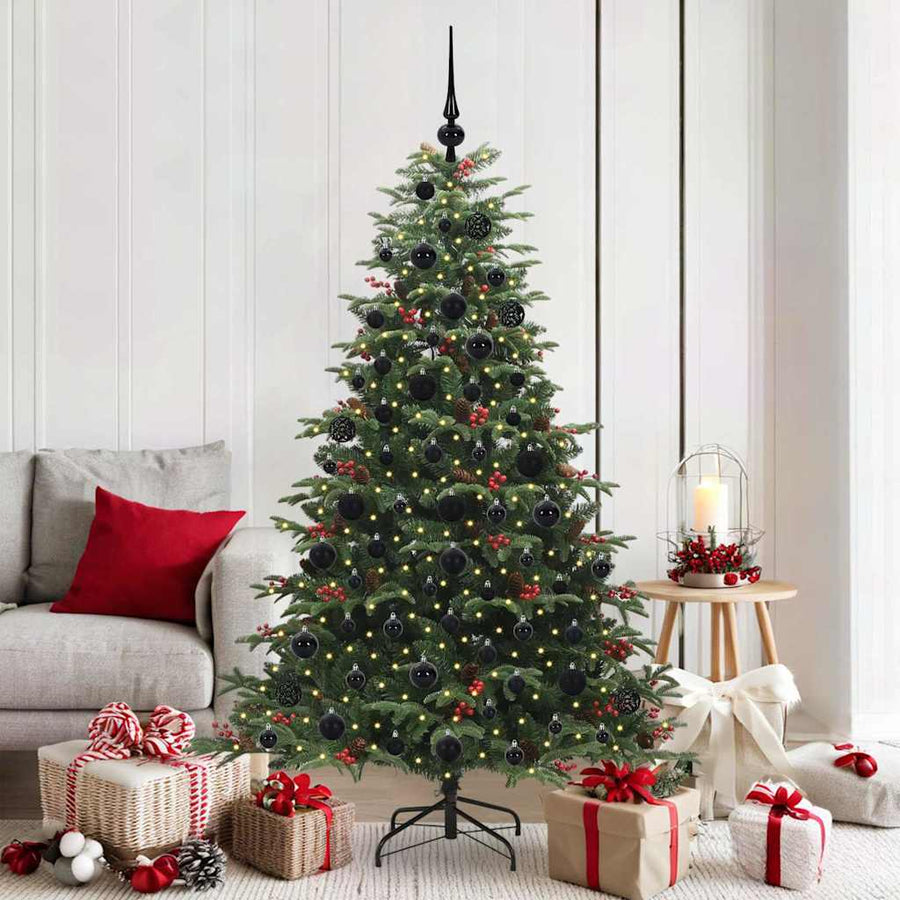 Kunstkerstboom Groen 180 cm PVC en Metaal en Plastic