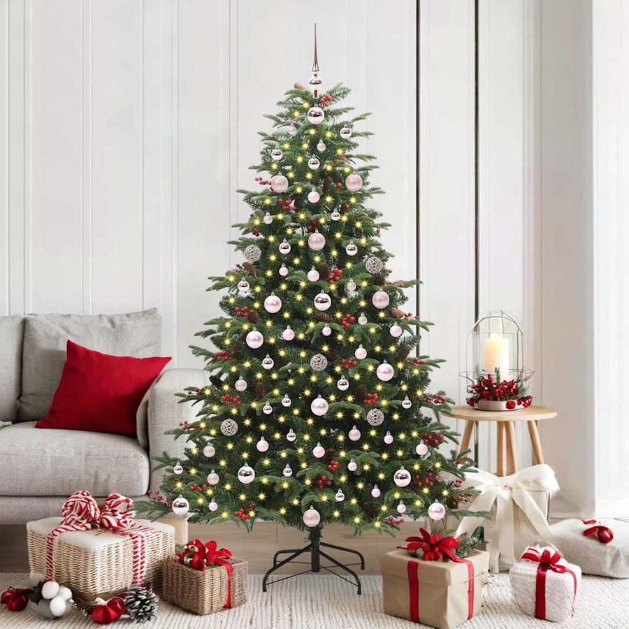 Kunstkerstboom Groen 180 cm PVC en Metaal en Plastic