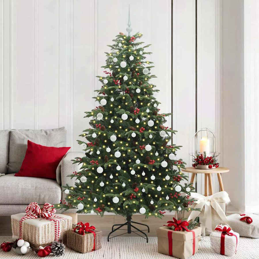 Kunstkerstboom Groen 180 cm PVC en Metaal en Plastic