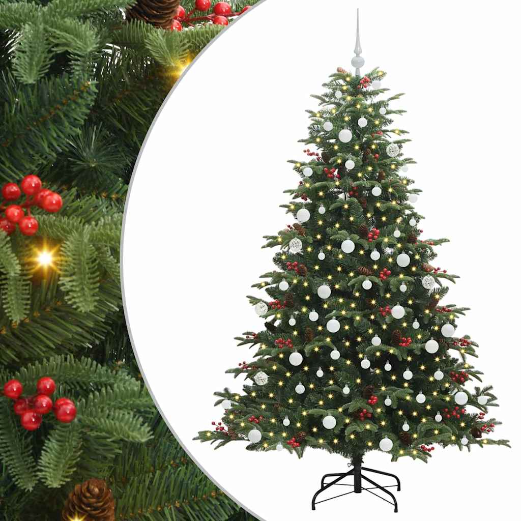 Kunstkerstboom Groen 180 cm PVC en Metaal en Plastic
