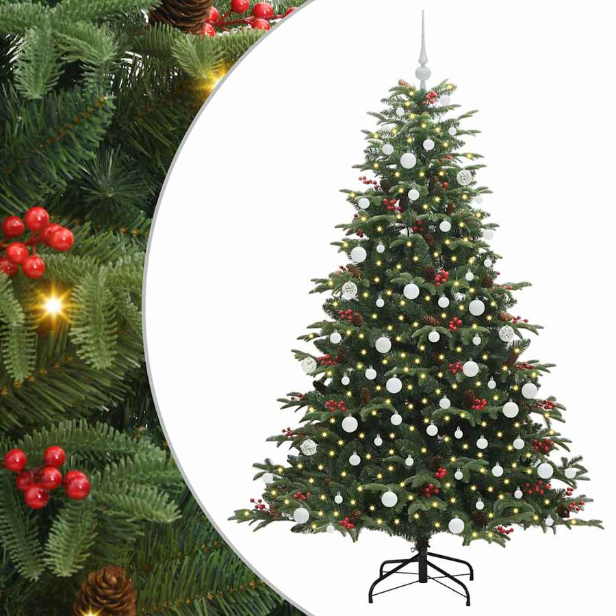 Kunstkerstboom Groen 180 cm PVC en Metaal en Plastic