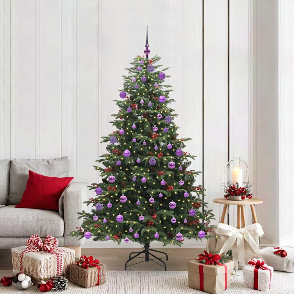 Kunstkerstboom Groen 180 cm PVC en Metaal en Plastic