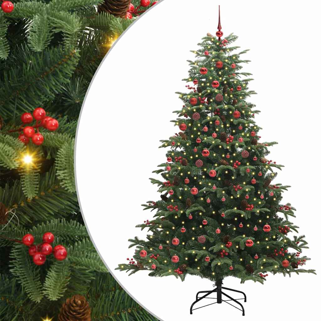 Kunstkerstboom Groen 210 cm PVC en Metaal en Plastic
