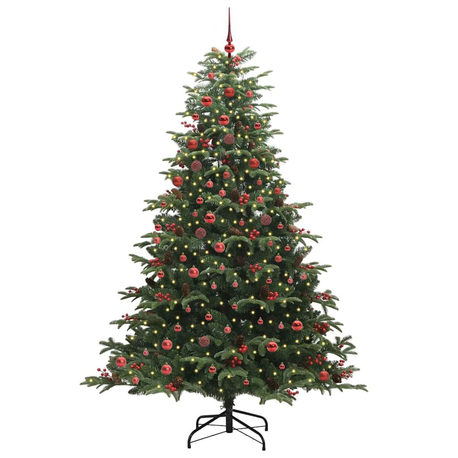 Kunstkerstboom Groen 210 cm PVC en Metaal en Plastic