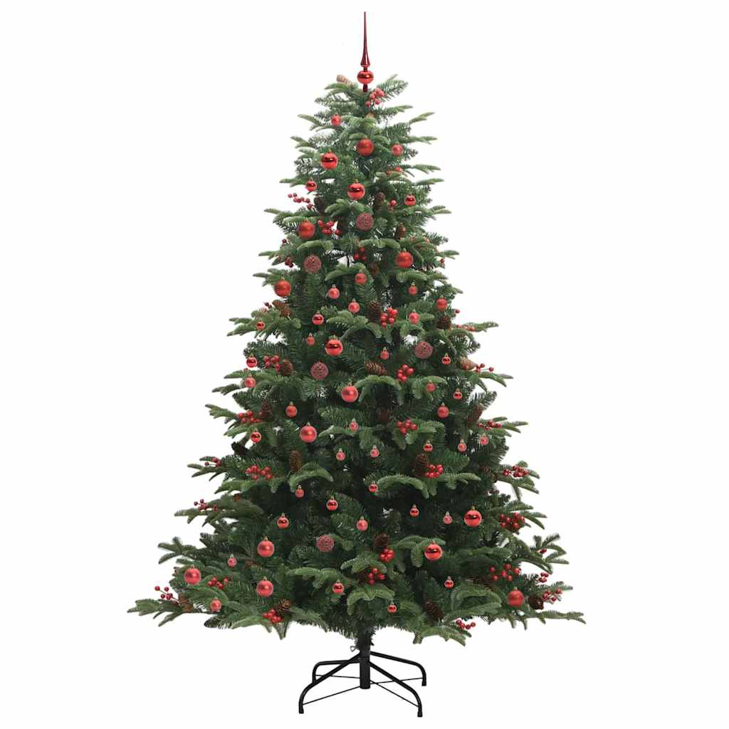 Kunstkerstboom Groen 210 cm PVC en Metaal en Plastic