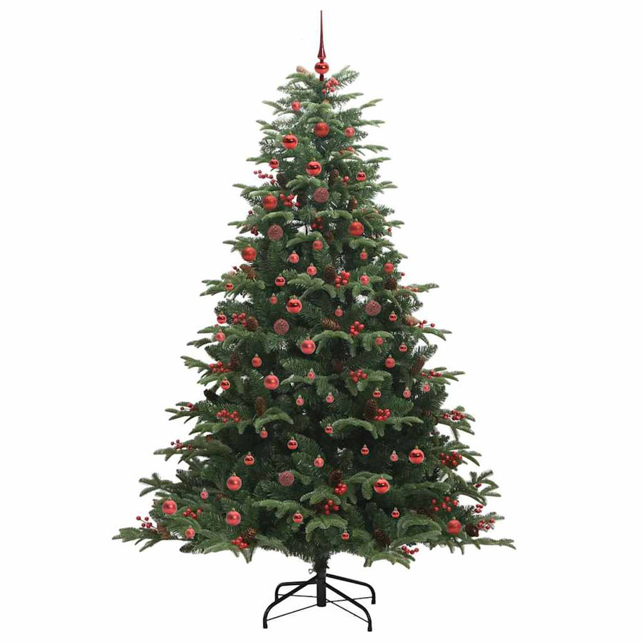 Kunstkerstboom Groen 210 cm PVC en Metaal en Plastic
