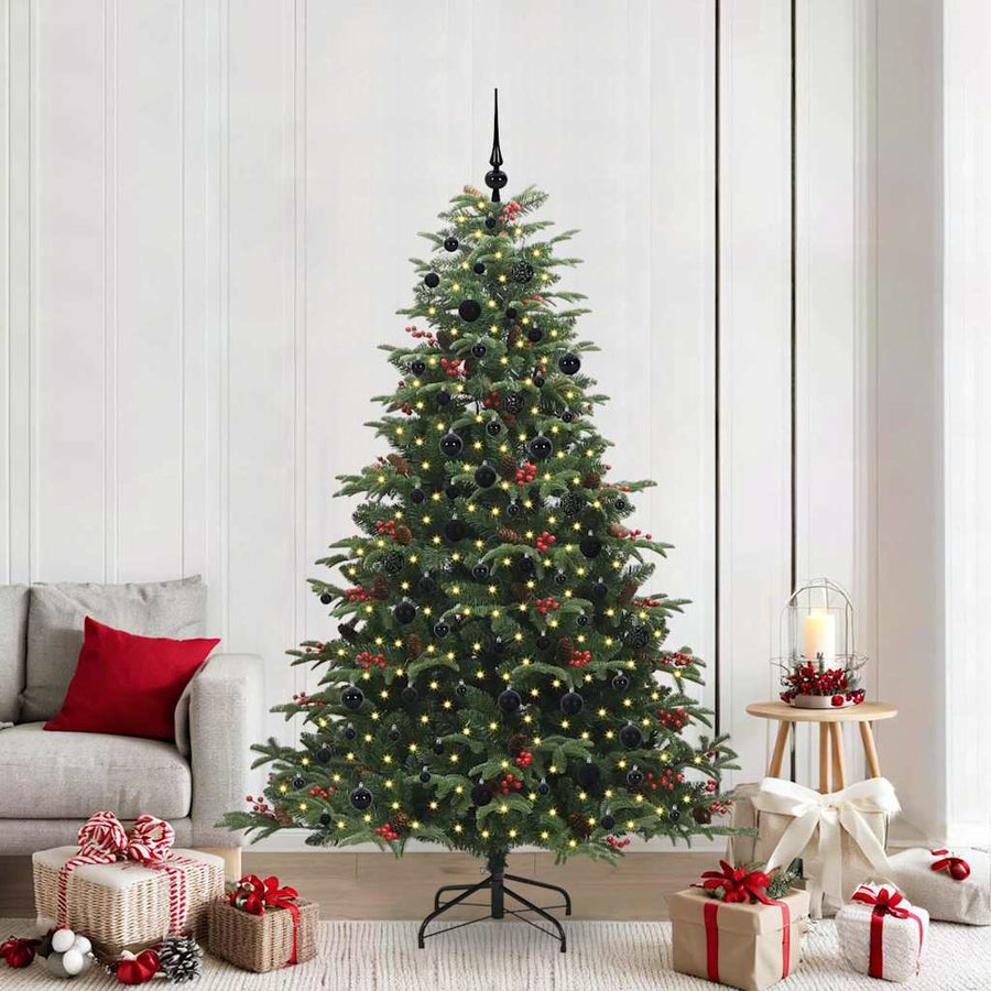 Kunstkerstboom Groen 210 cm PVC en Metaal en Plastic