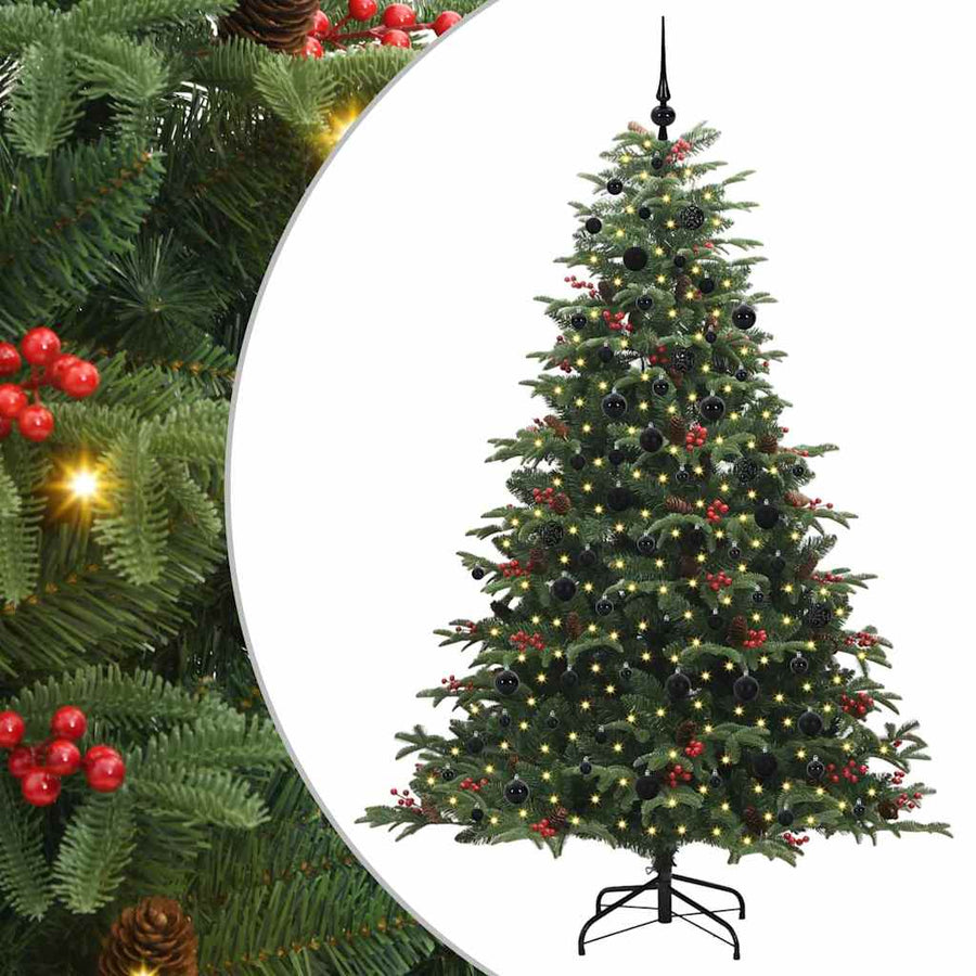 Kunstkerstboom Groen 210 cm PVC en Metaal en Plastic