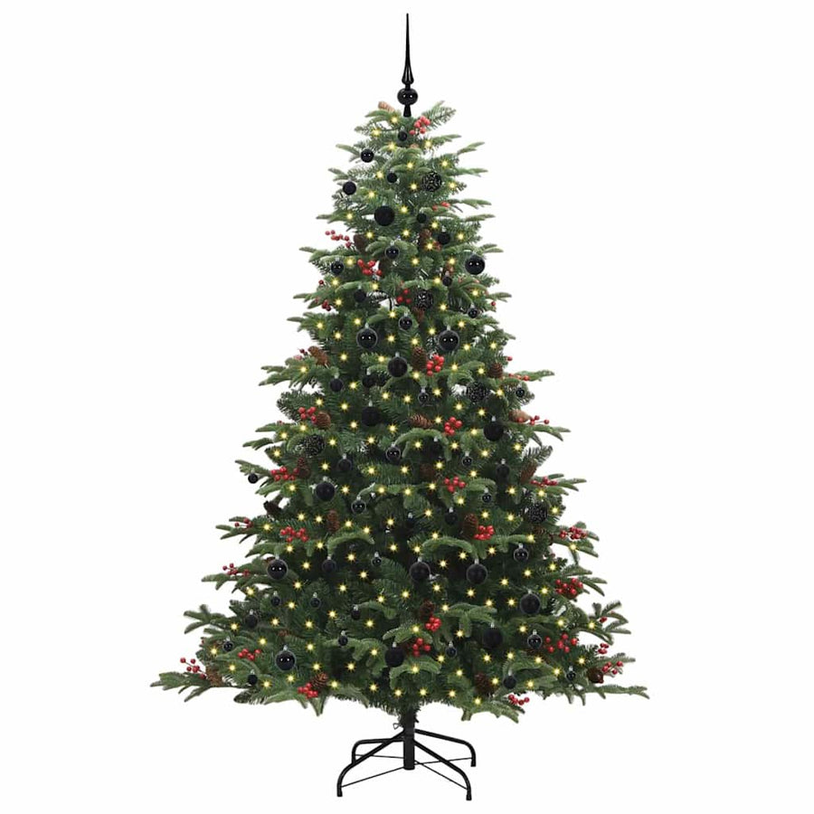 Kunstkerstboom Groen 210 cm PVC en Metaal en Plastic