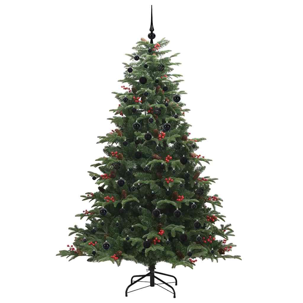 Kunstkerstboom Groen 210 cm PVC en Metaal en Plastic