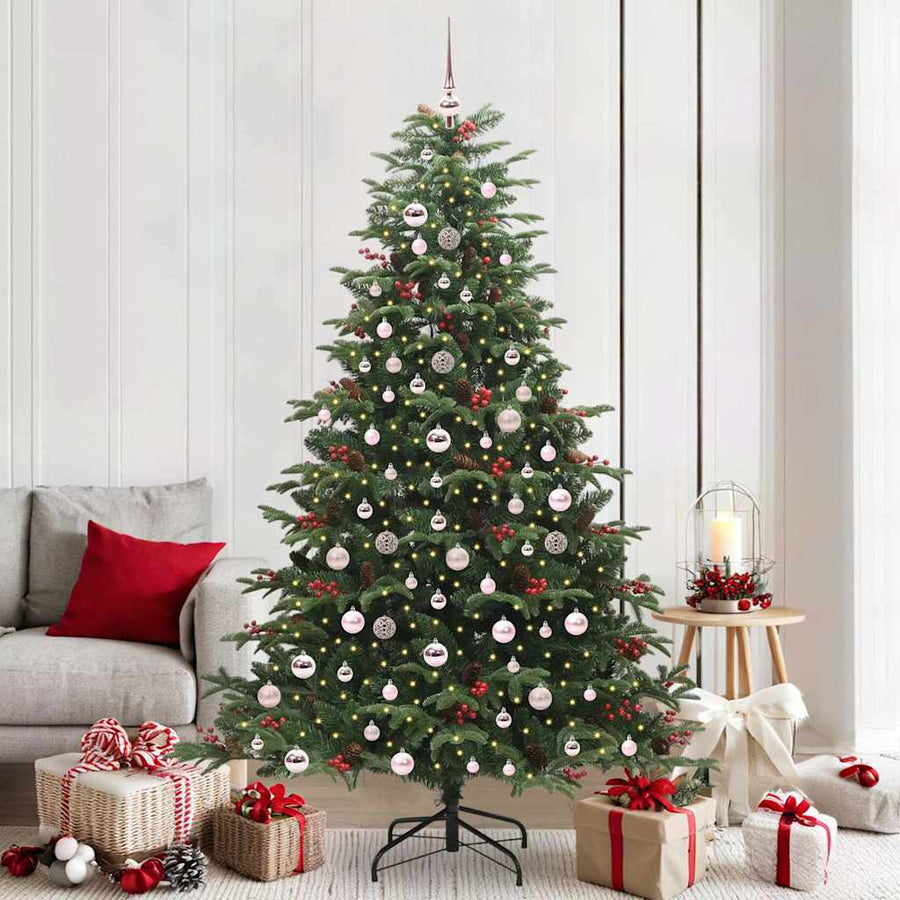 Kunstkerstboom Groen 210 cm PVC en Metaal en Plastic
