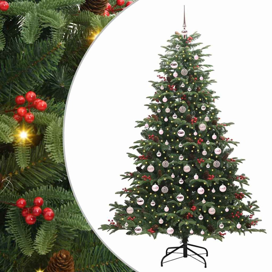 Kunstkerstboom Groen 210 cm PVC en Metaal en Plastic