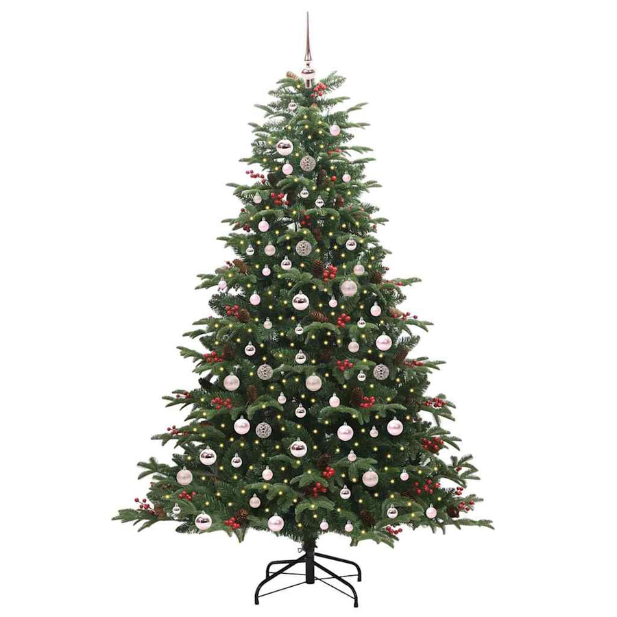 Kunstkerstboom Groen 210 cm PVC en Metaal en Plastic