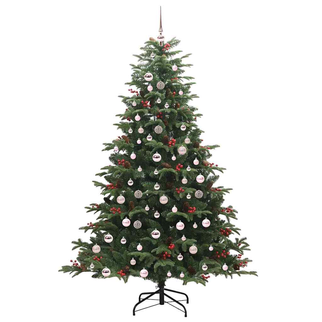Kunstkerstboom Groen 210 cm PVC en Metaal en Plastic
