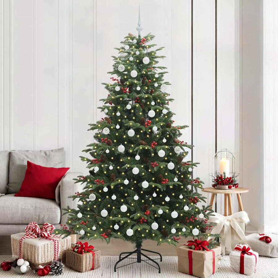 Kunstkerstboom Groen 210 cm PVC en Metaal en Plastic