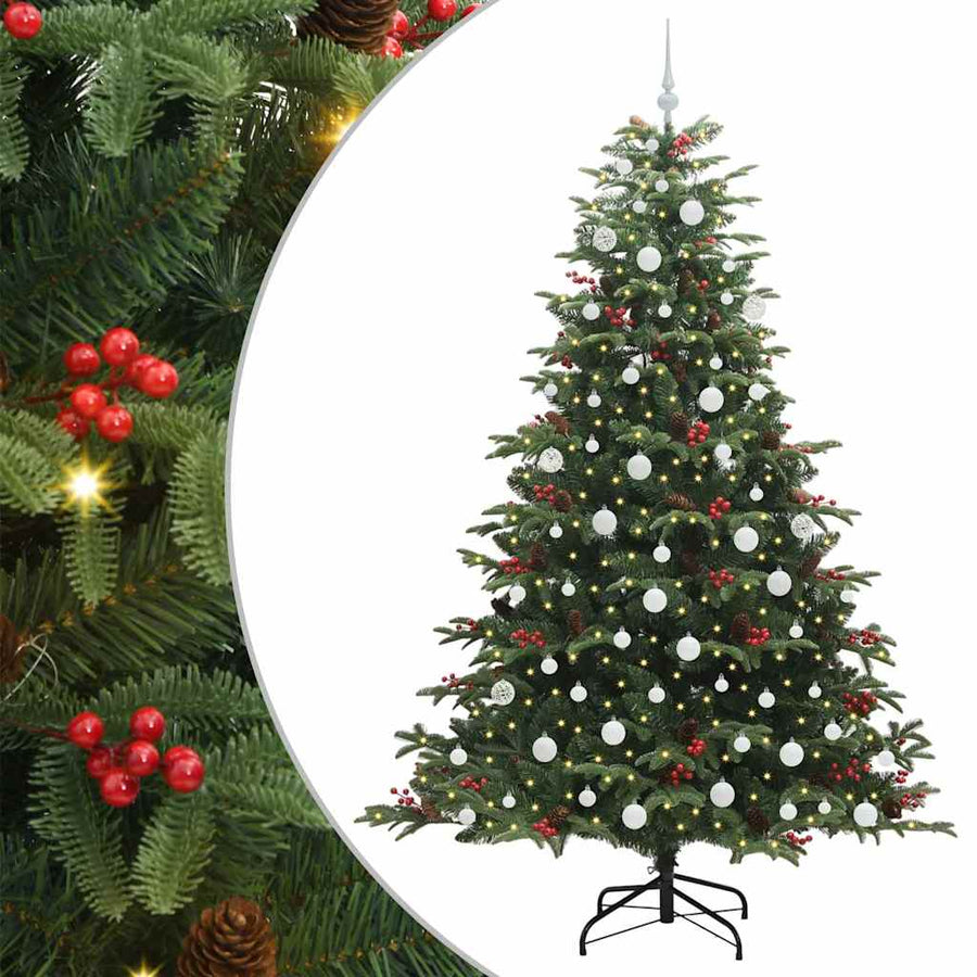 Kunstkerstboom Groen 210 cm PVC en Metaal en Plastic