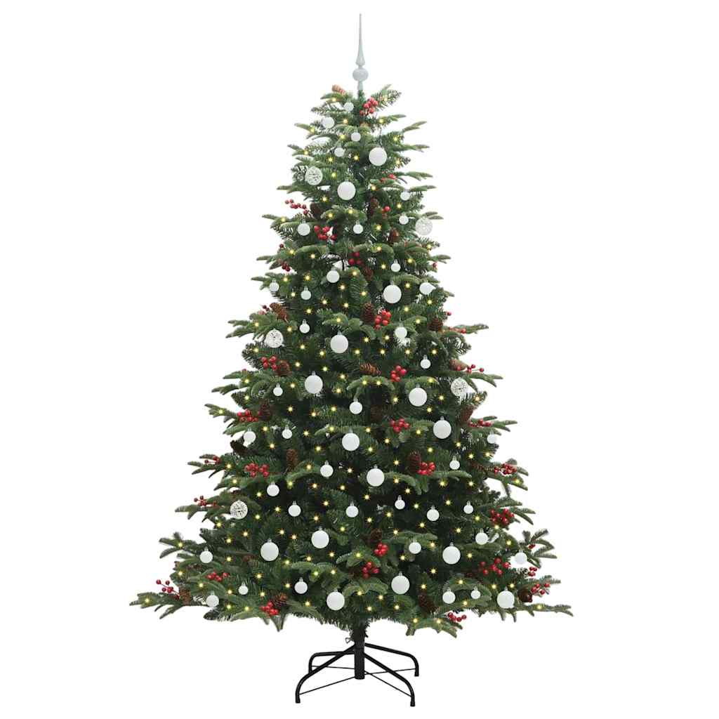 Kunstkerstboom Groen 210 cm PVC en Metaal en Plastic