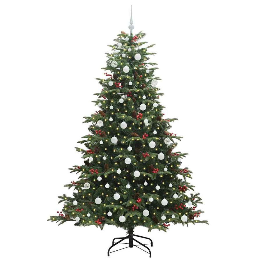 Kunstkerstboom Groen 210 cm PVC en Metaal en Plastic