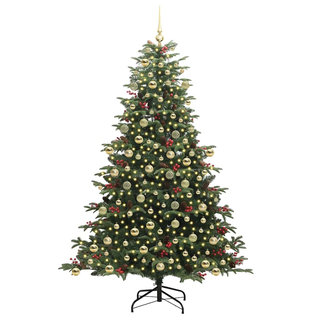 Kunstkerstboom Groen 210 cm PVC en Metaal en Plastic