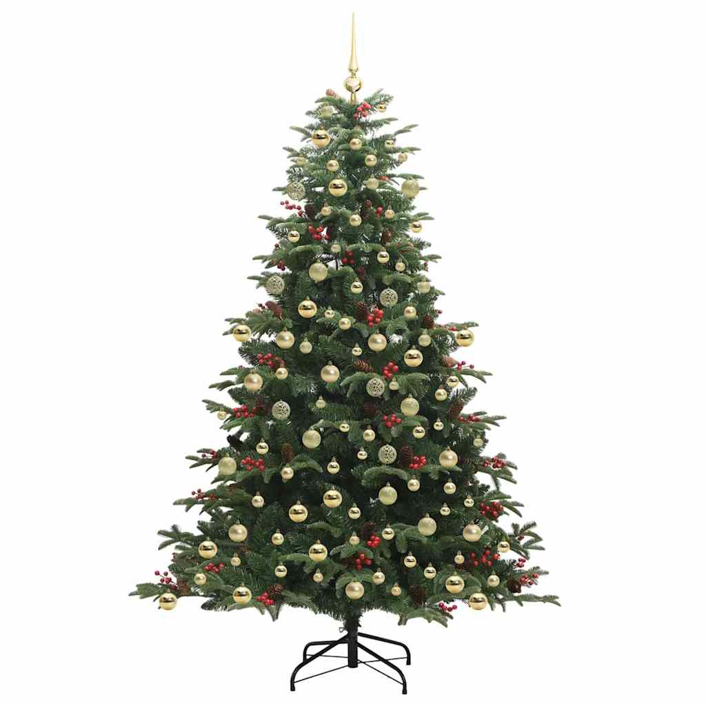 Kunstkerstboom Groen 210 cm PVC en Metaal en Plastic