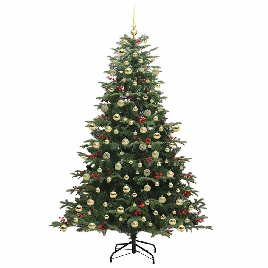 Kunstkerstboom Groen 210 cm PVC en Metaal en Plastic