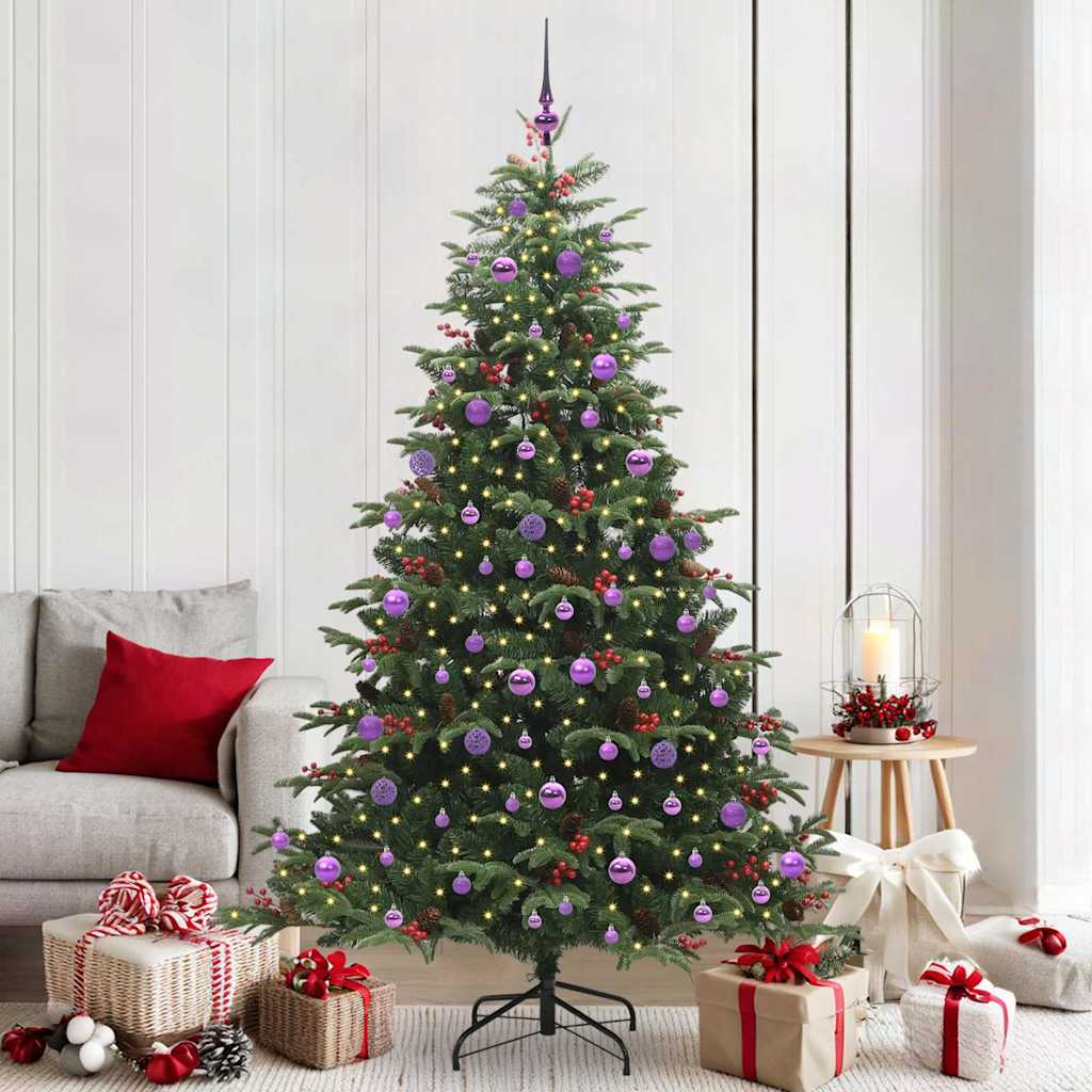 Kunstkerstboom Groen 210 cm PVC en Metaal en Plastic