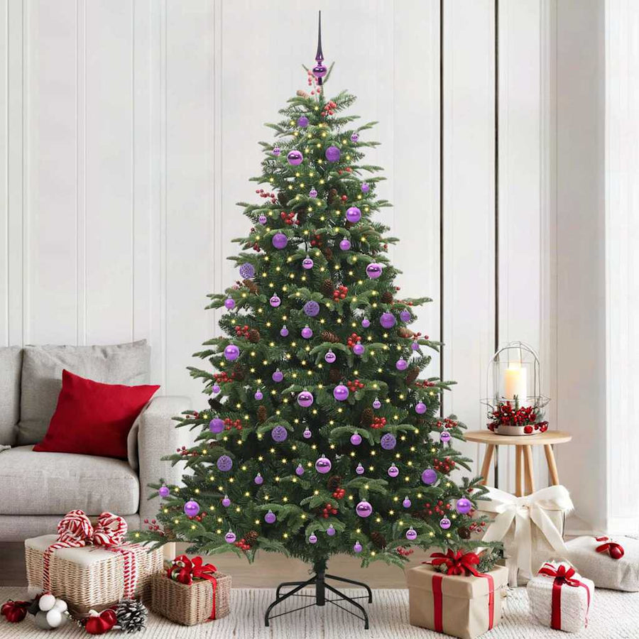 Kunstkerstboom Groen 210 cm PVC en Metaal en Plastic