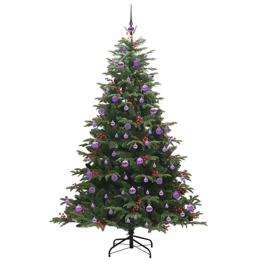 Kunstkerstboom Groen 210 cm PVC en Metaal en Plastic