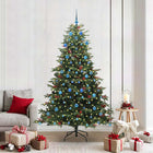Kunstkerstboom 210 cm groen PVC metaal plastic