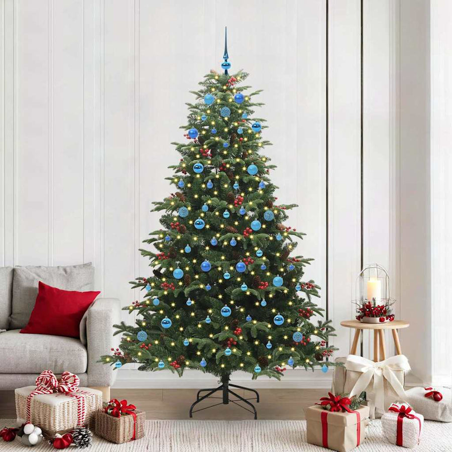 Kunstkerstboom Groen 210 cm PVC en Metaal en Plastic