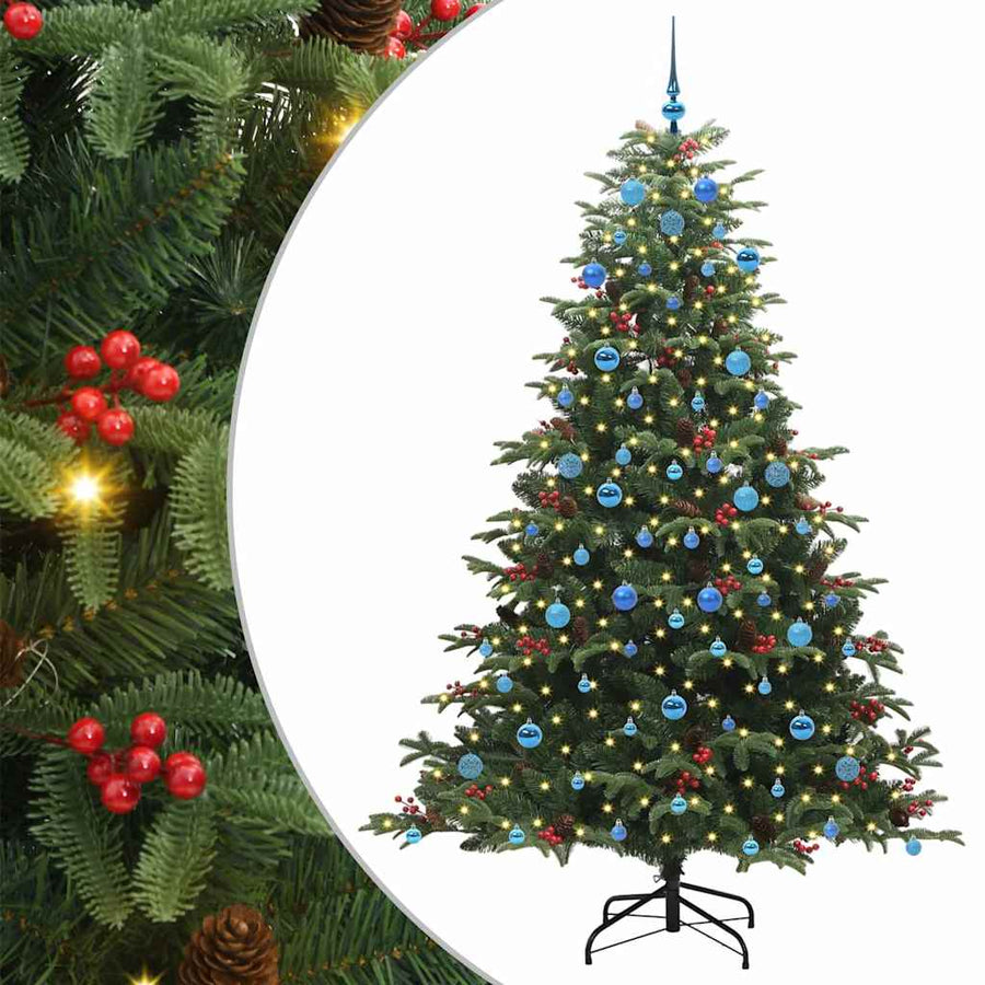 Kunstkerstboom Groen 210 cm PVC en Metaal en Plastic