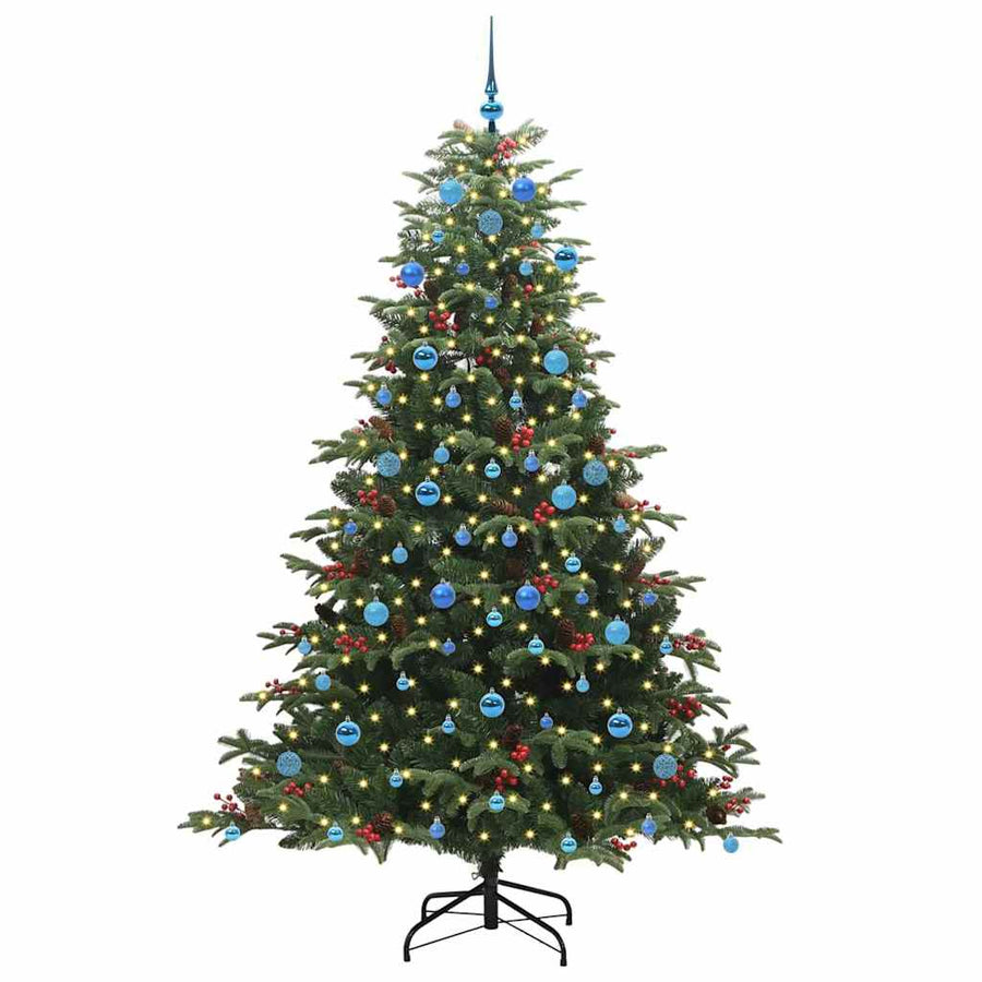 Kunstkerstboom Groen 210 cm PVC en Metaal en Plastic