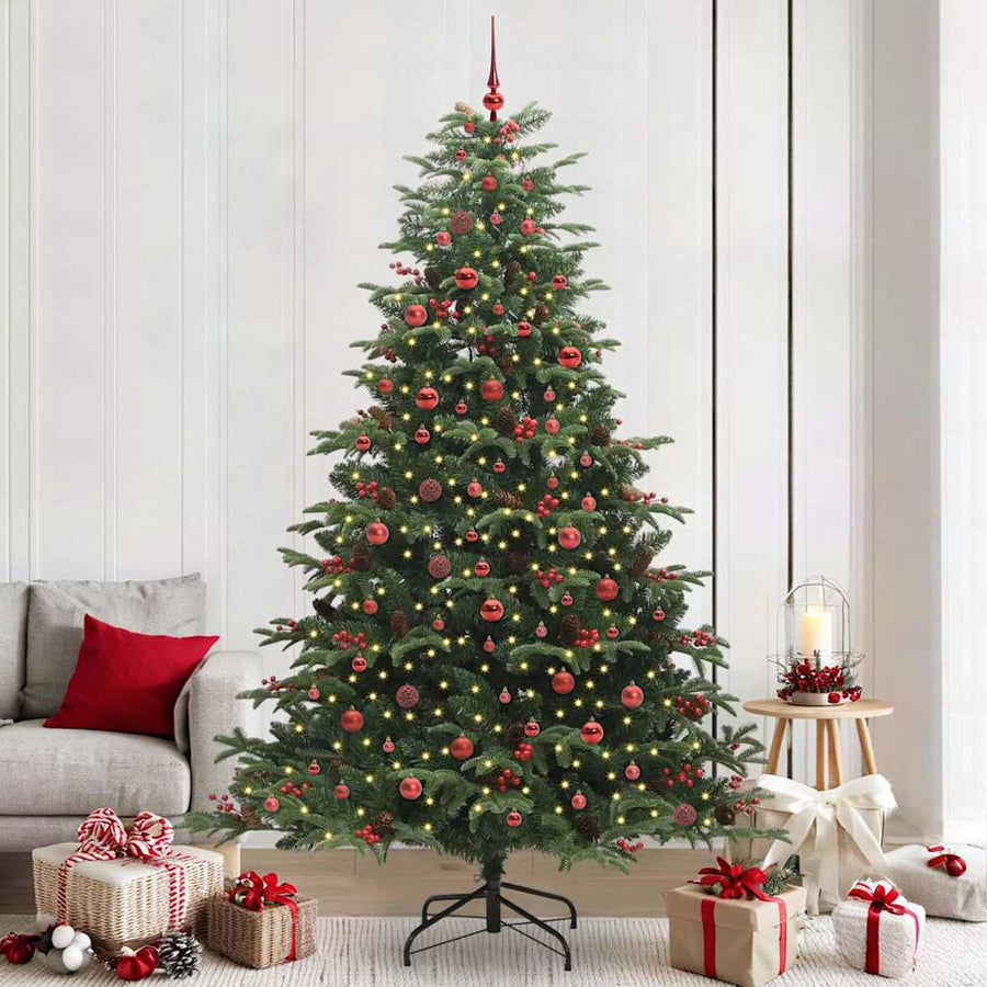 Kunstkerstboom Groen 240 cm PVC en Metaal en Plastic