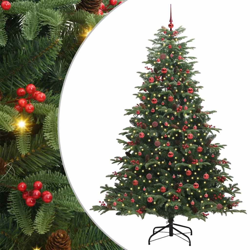 Kunstkerstboom Groen 240 cm PVC en Metaal en Plastic
