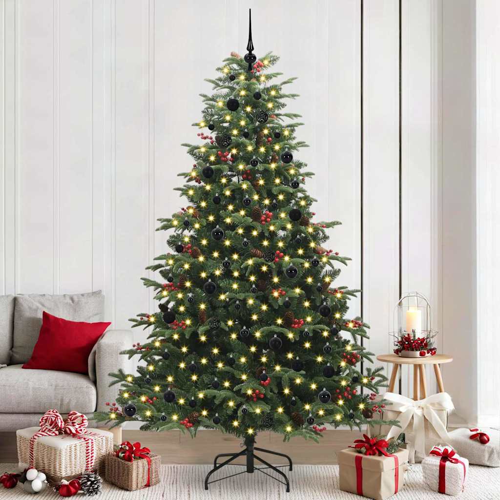 Kunstkerstboom Groen 240 cm PVC en Metaal en Plastic