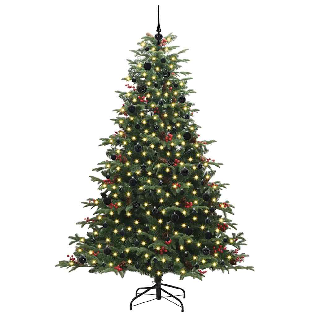 Kunstkerstboom Groen 240 cm PVC en Metaal en Plastic