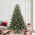 Kunstkerstboom Groen 240 cm PVC en Metaal en Plastic
