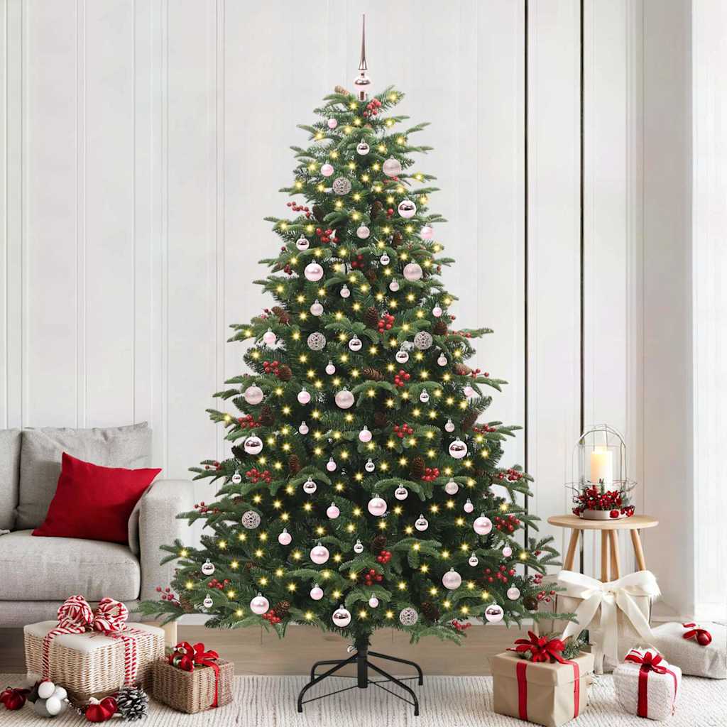 Kunstkerstboom Groen 240 cm PVC en Metaal en Plastic