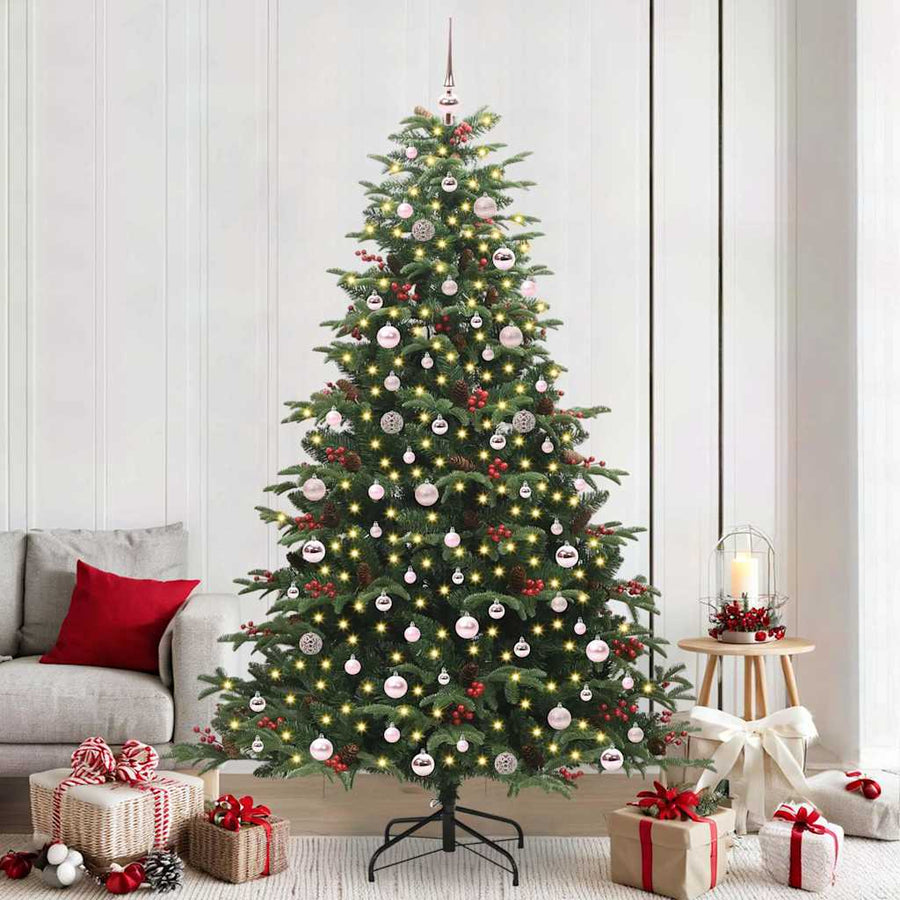 Kunstkerstboom Groen 240 cm PVC en Metaal en Plastic